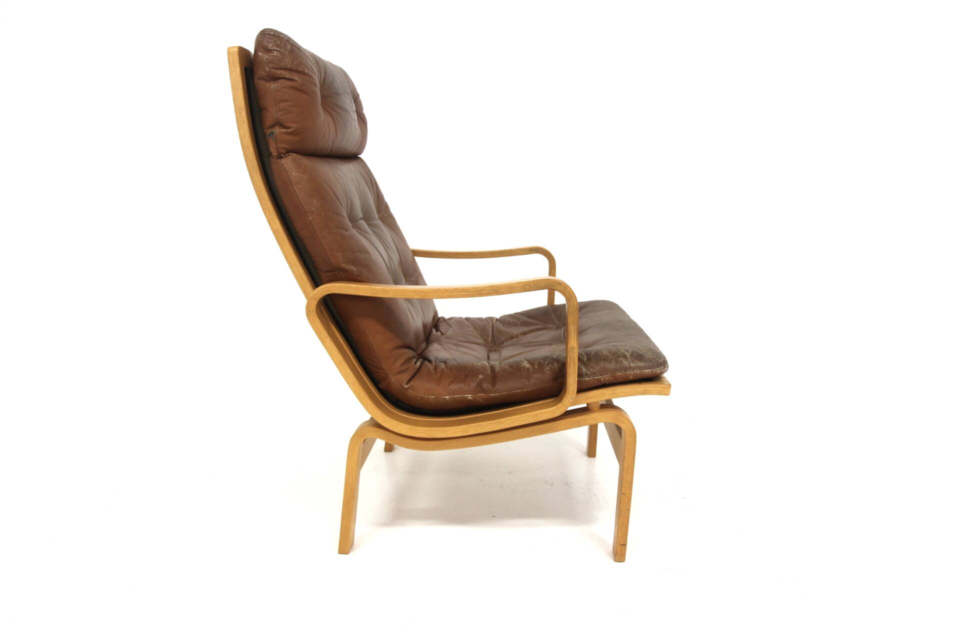 Scandinavian leather armchair, Karl-Erik Ekselius, JOC Vetlanda, Sweden, 1960