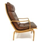 Scandinavian leather armchair, Karl-Erik Ekselius, JOC Vetlanda, Sweden, 1960