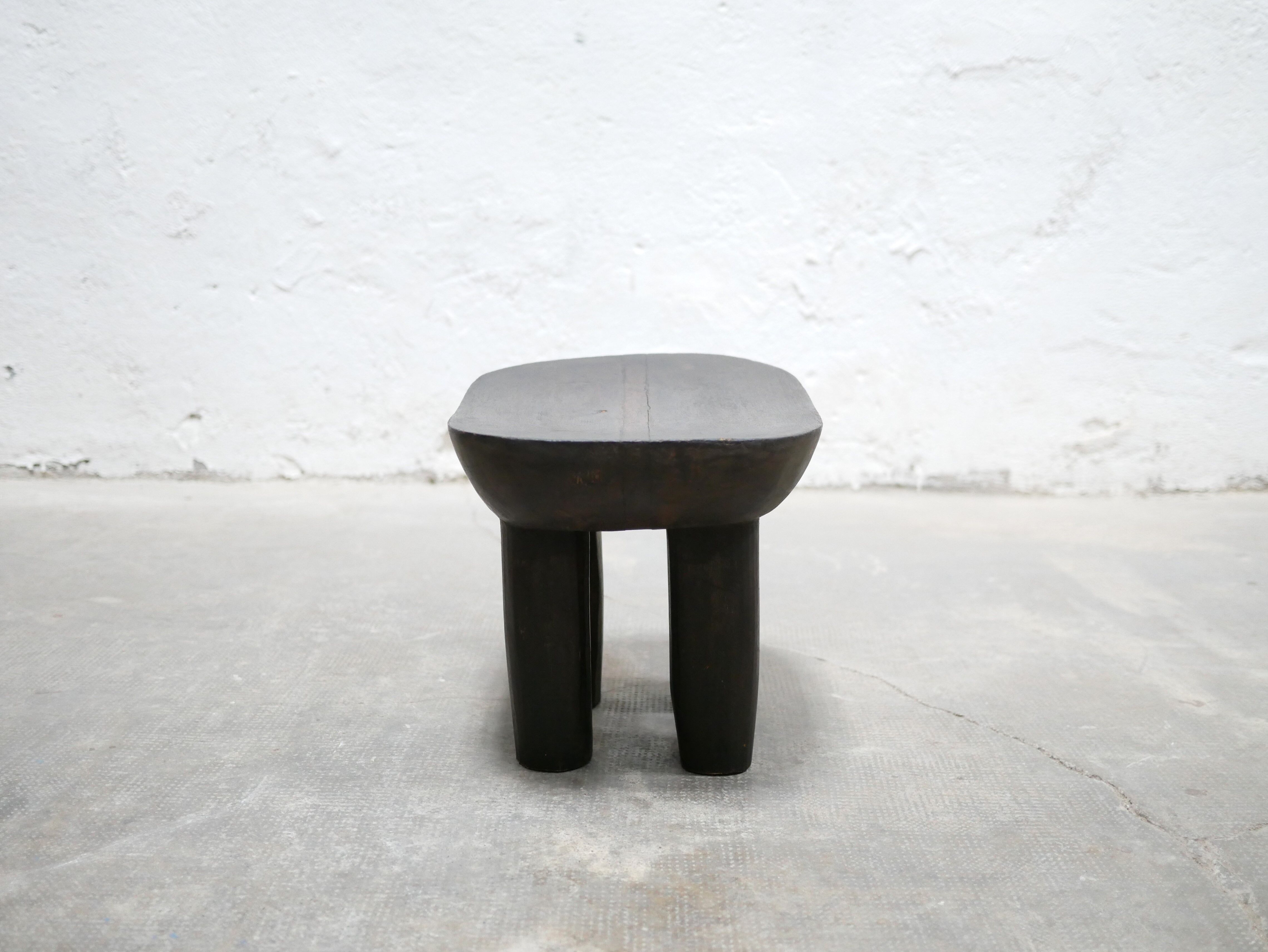 Brutalist antique African Senufo wooden stool