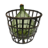 Lady jeanne green glass in its riveted metal basket