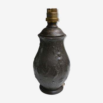 Ancient 19th-century carved bronze lamp