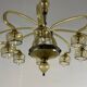 Venetian Art Nouveau chandelier in green and blue Murano glass circa 1920