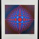 Lithograph by Victor Vasarely, limited edition numbered, 1970s.