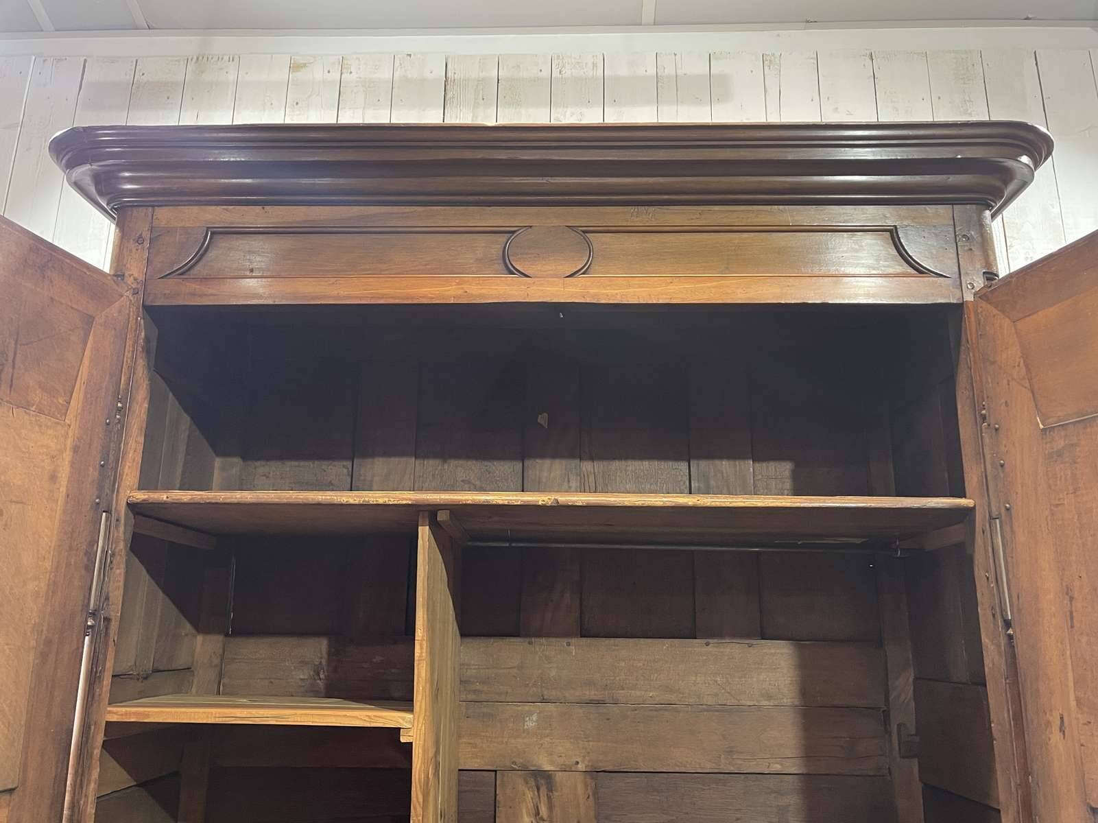 18th century walnut castle wardrobe - fully removable
