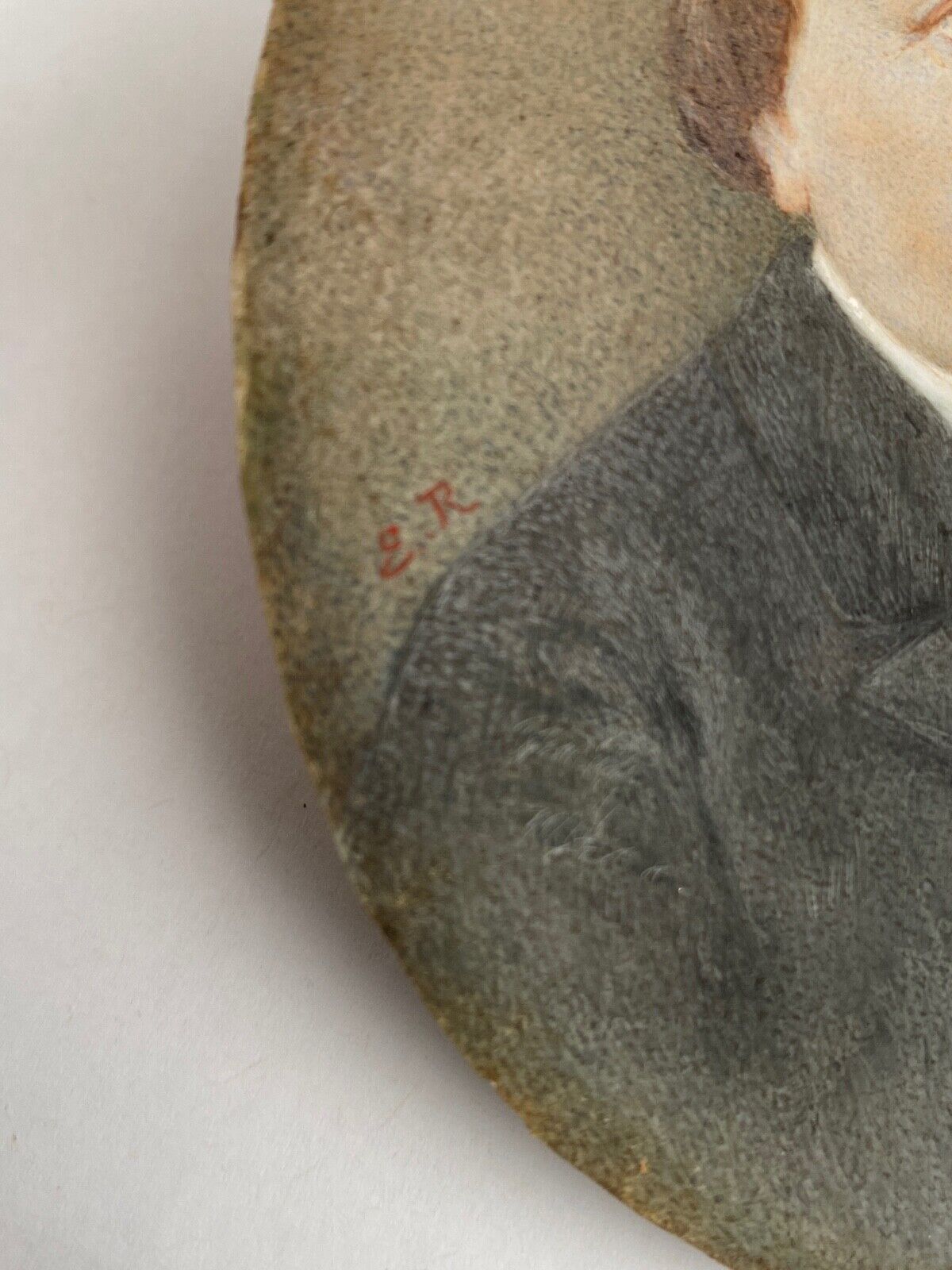 Miniature painted,  signature to identify nineteenth century man