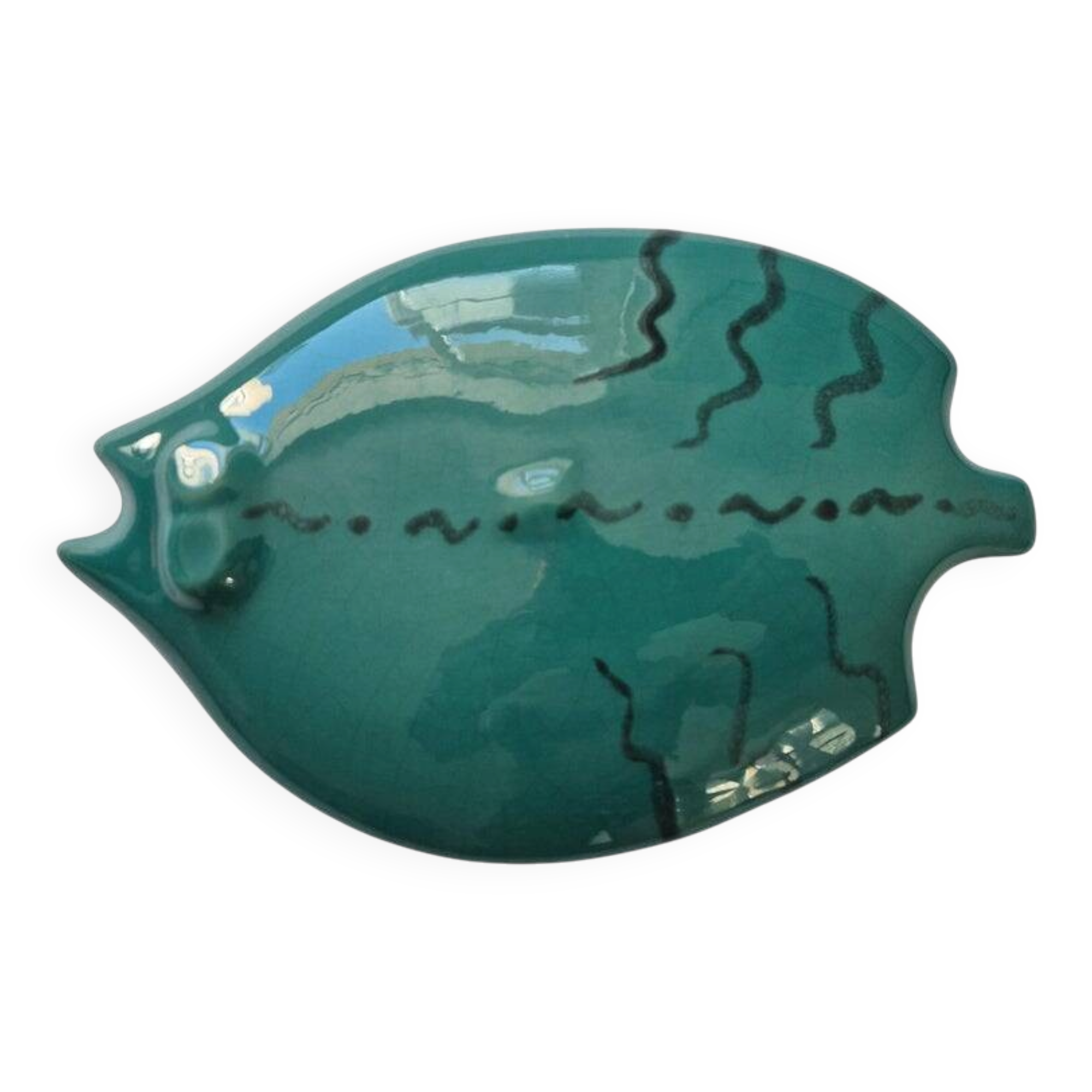 Rare Midcentury Ceramic Wall Sculpture Flounder, 1970s.