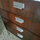 Rosewood and chrome display cabinet, 1970s-80s.