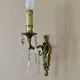 Pair of bronze wall lights with crystal pendants – Louis XV style