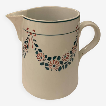 Niderviller Art Nouveau earthenware pitcher