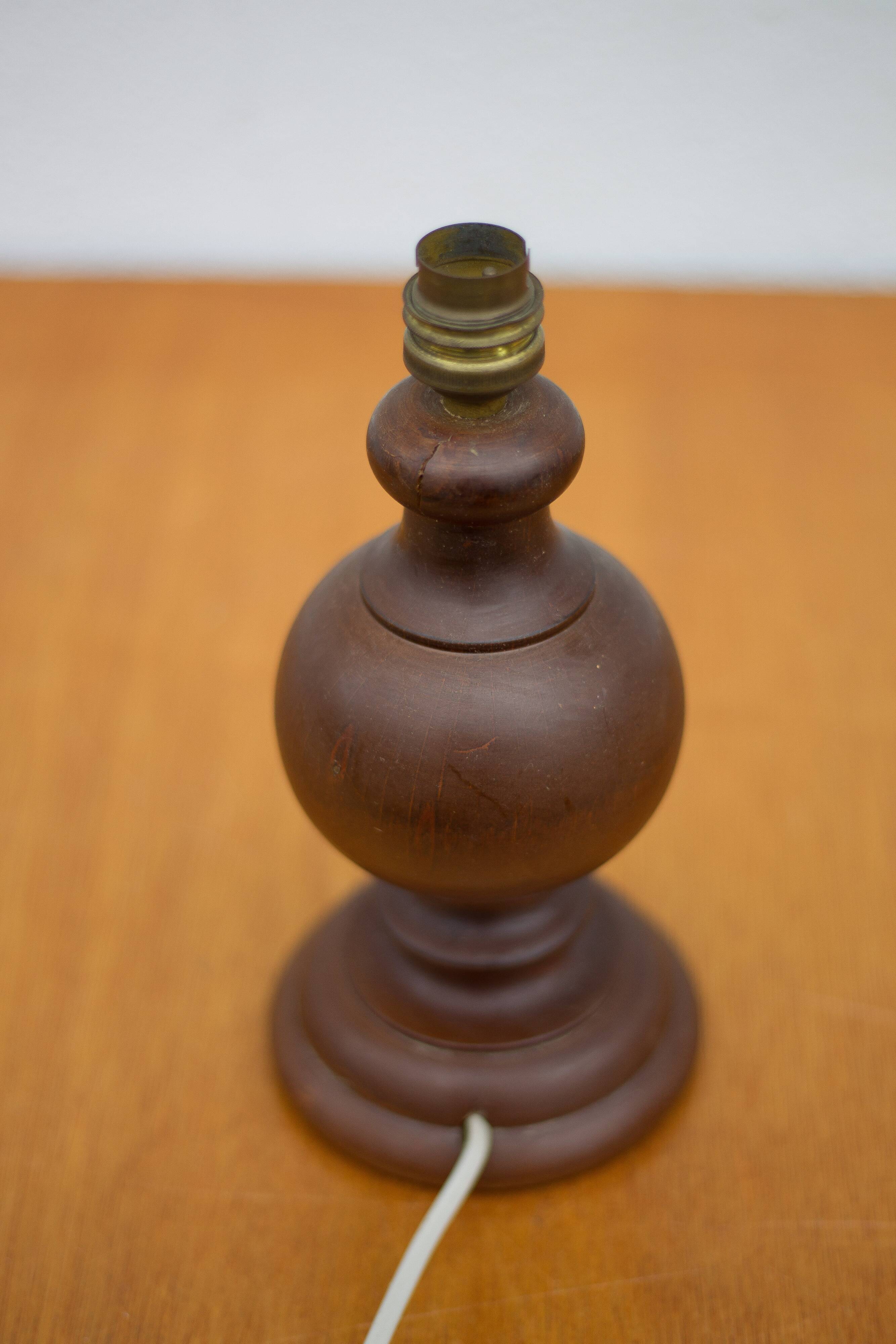 lampe bois, pied de lampe bois vintage