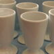 Set of 6 white mazagrans in PILLIVUYT porcelain.