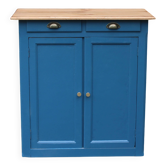 Vintage deep blue Parisian buffet & natural wood top