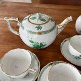 Gorgeous Herend Hungary Apponyi Chinese Bouquet Green Complete Dinner, Brea