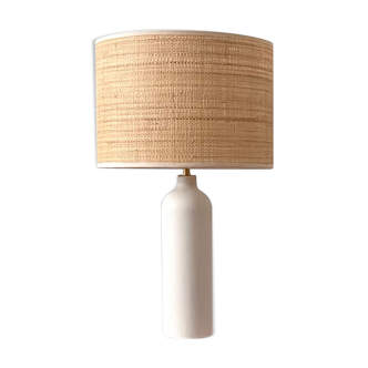 Sandstone and rabane lamp