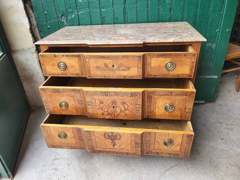 LOUIS XVI STYLE MARQUETRY 3-DRAWER CHEST