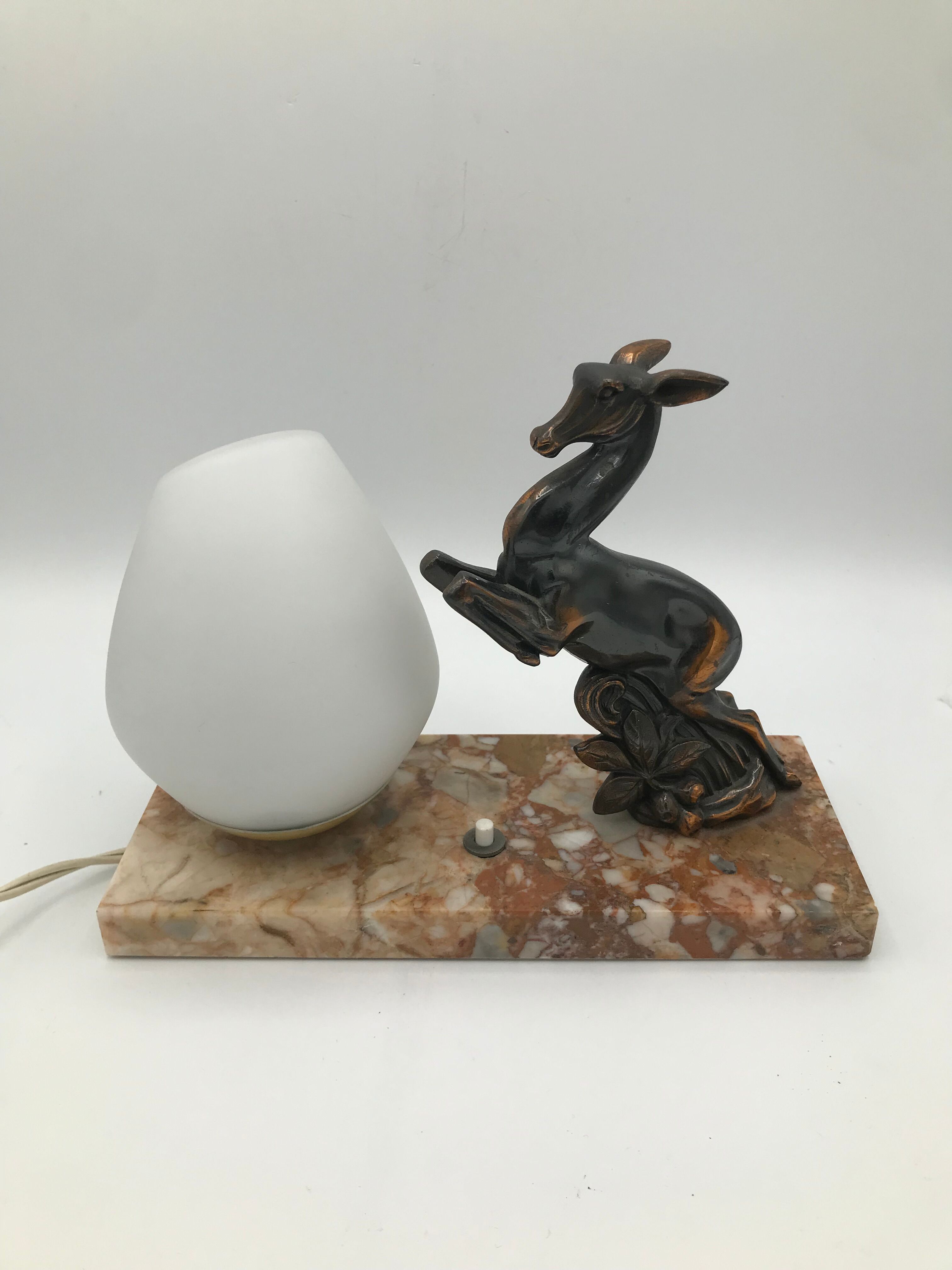 Art deco doe nightlight lamp