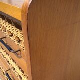 Commode rotin et chêne