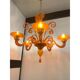 Contemporary Translucent Orange Murano Glass Chandelier