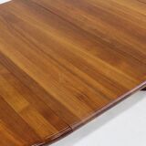 Table de salle à manger ronde extensible vintage Dyrlund danoise en teck massif