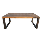 Table industrielle 200 x 100 cm avec plateau bois + piètement métal