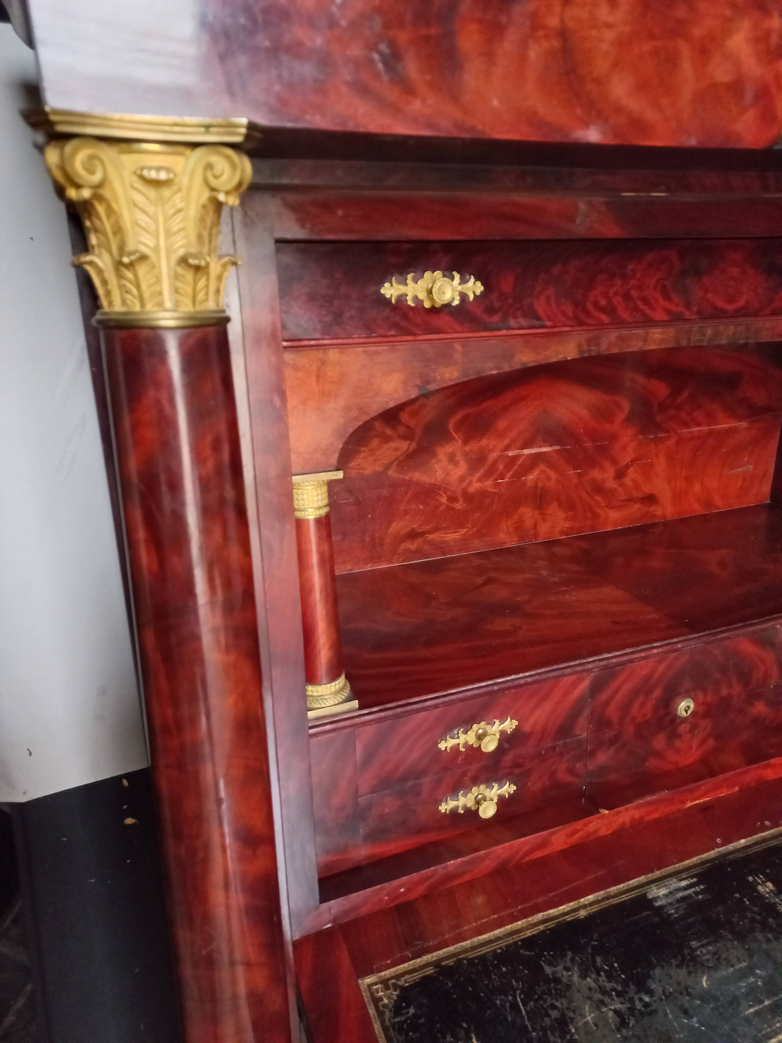 Empire Period Corinthian Bronze Secretary