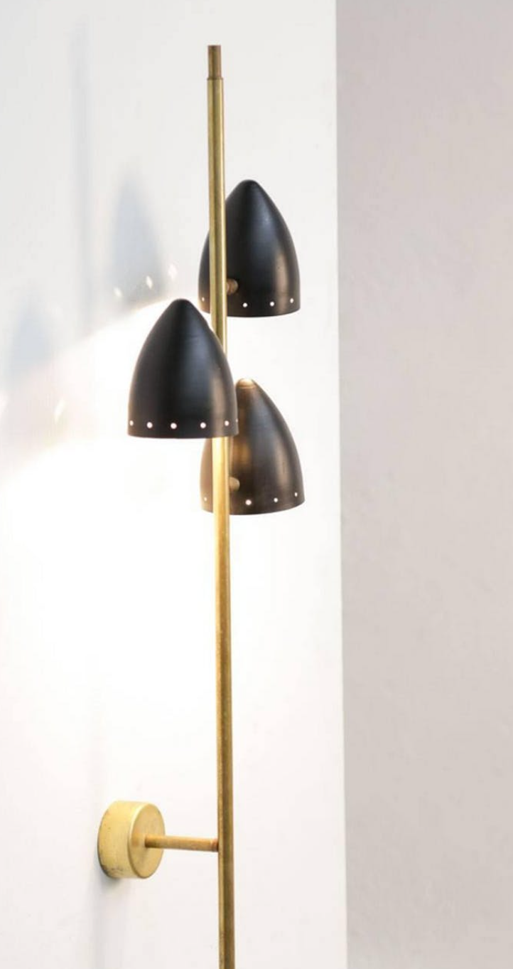 Italian 1950s black wall sconce
