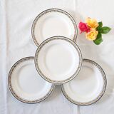 Set of 4 dinner plates, Digoin Sarreguemines, Valence model