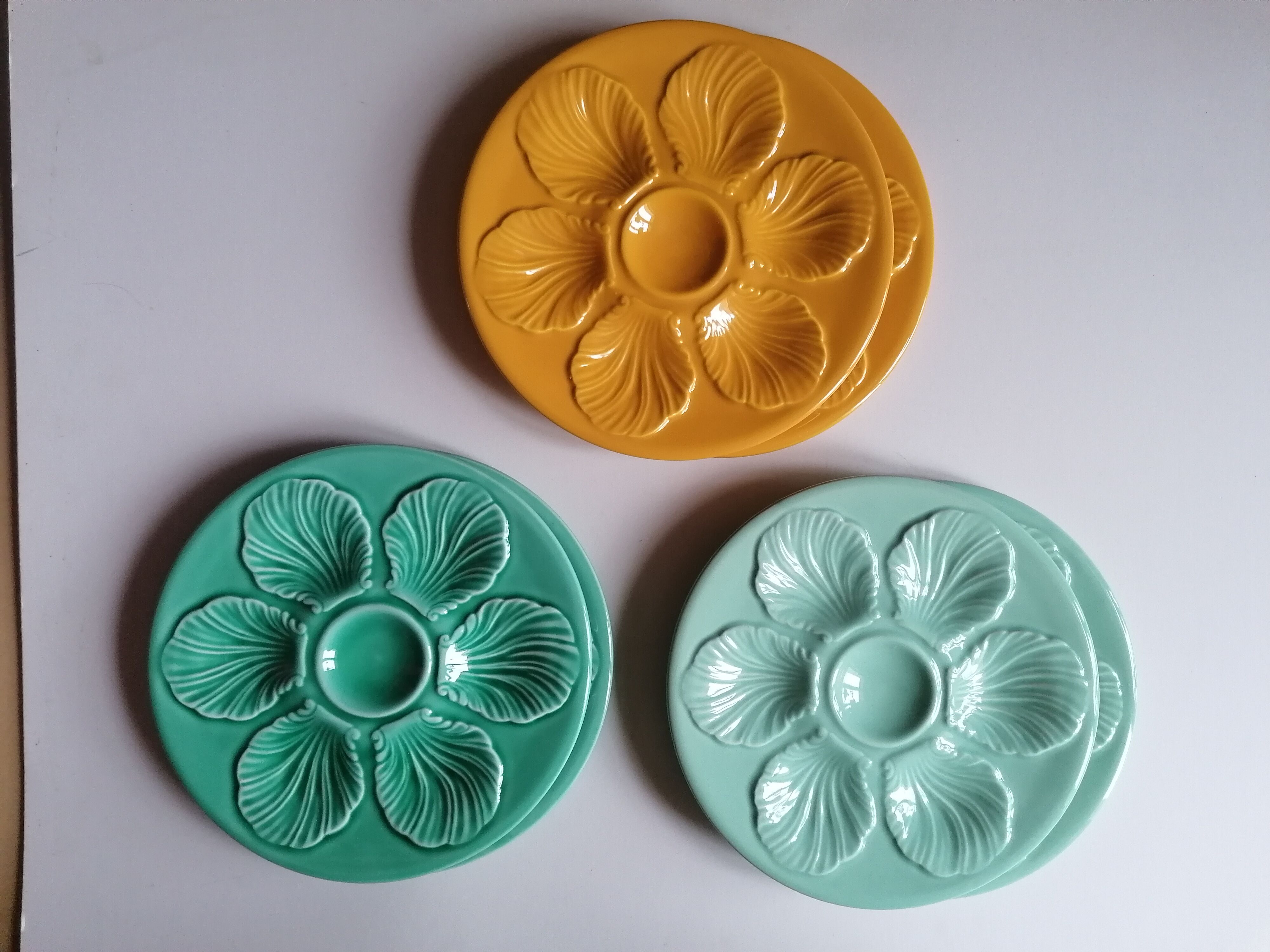 6 assiettes à huîtres pastels proceram