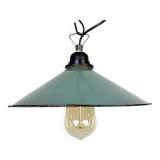 Industrial Petrol Enamel Factory Pendant Lamp, 1960s