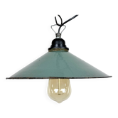 Industrial Petrol Enamel Factory Pendant Lamp, 1960s