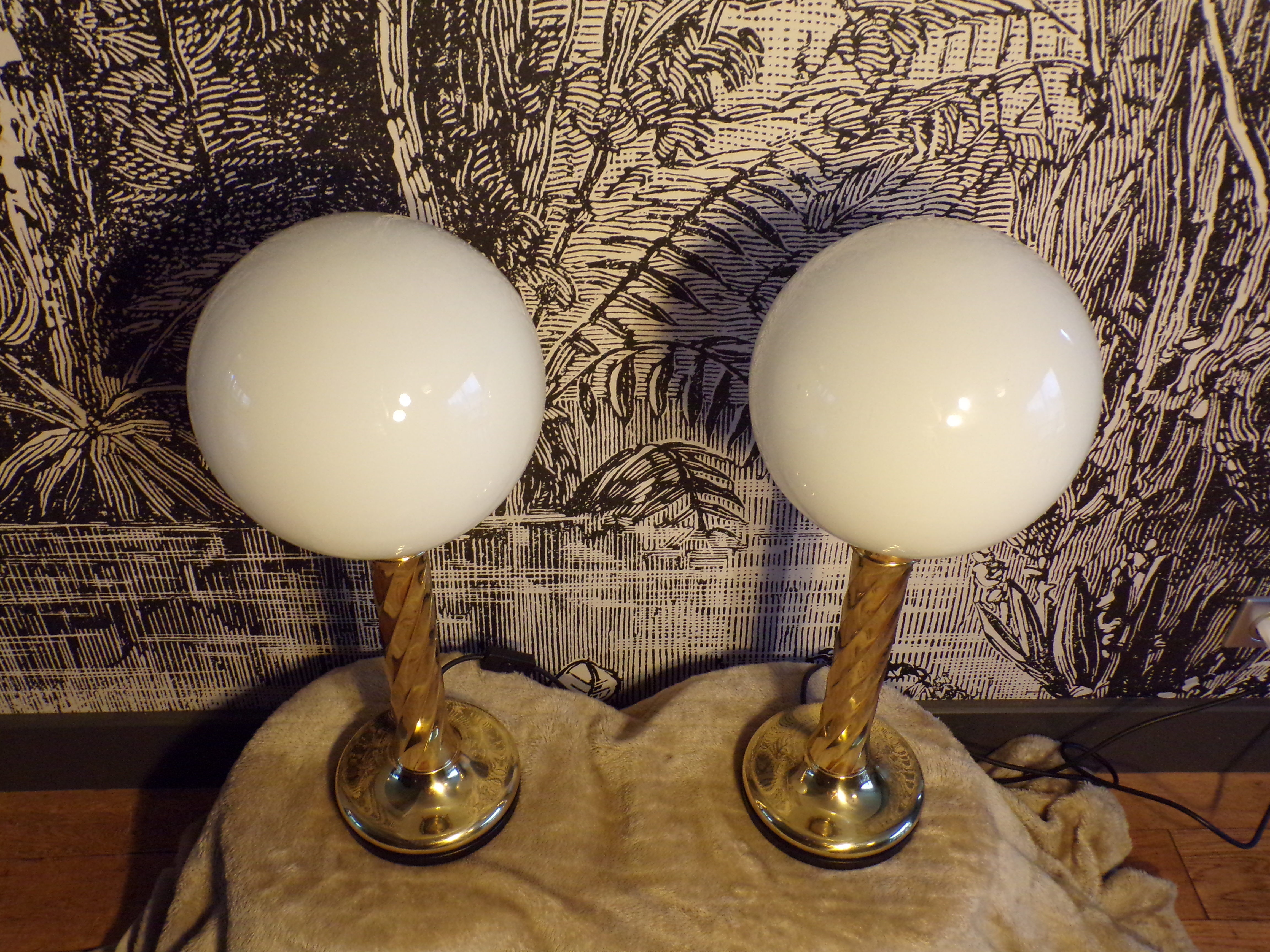 Pair of Hollywood Regency lamps by Rogo Leuchten