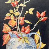 Early 20th Century Still Life Painting with Black Frame
