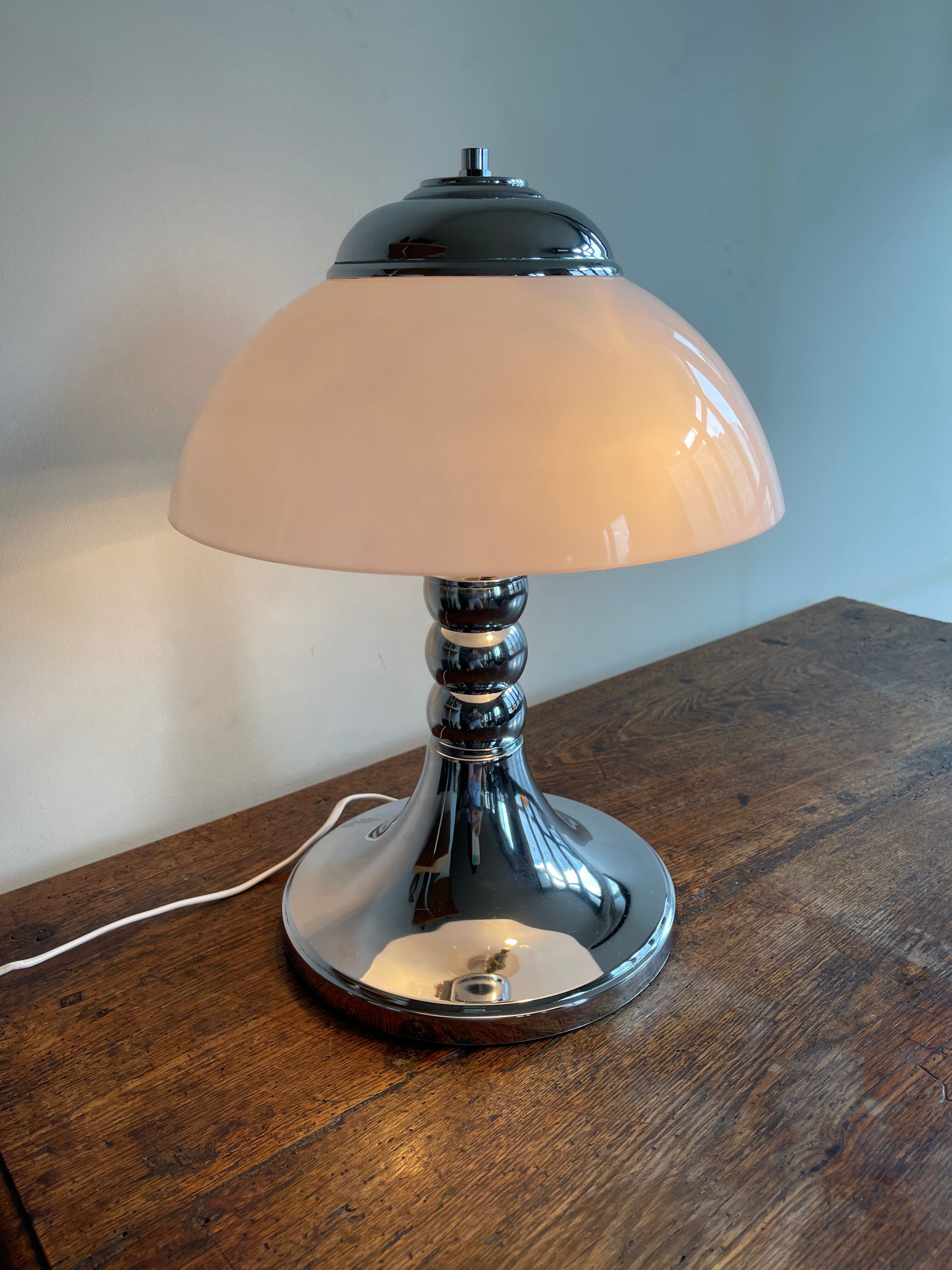 Chrome mushroom lamp space age