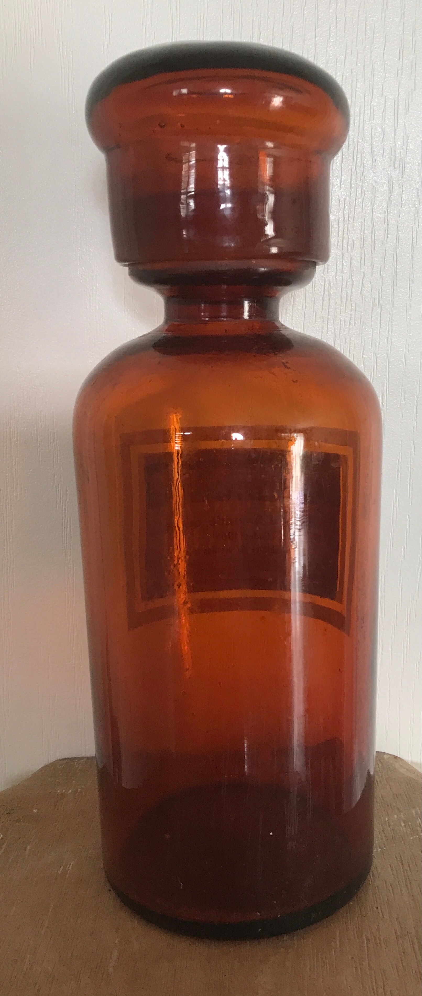 Old pharmacy jar bottle in blown glass 26 cm