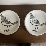 Set of 10 plates by Picault himself bird 1960