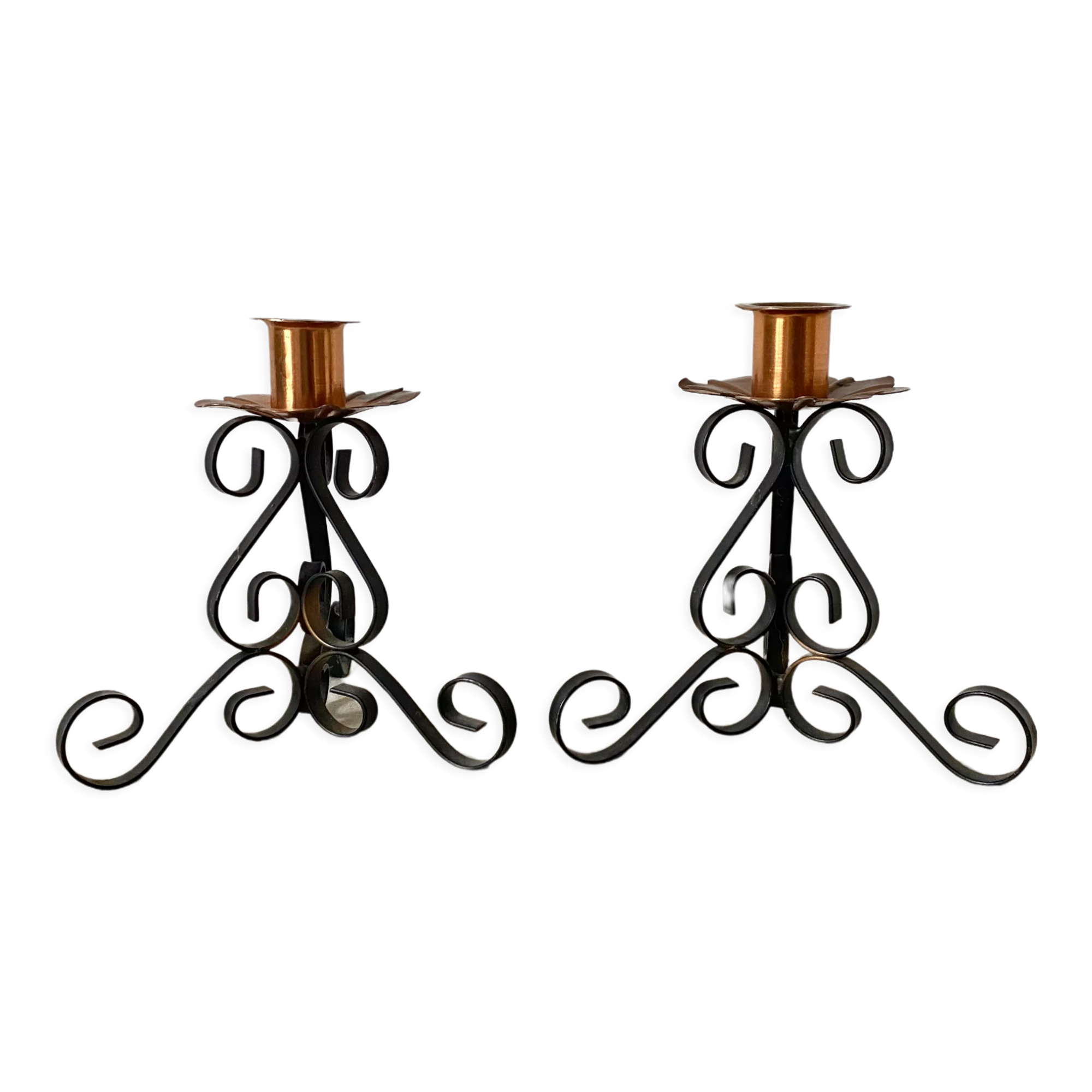 Pair of vintage retro candlesticks