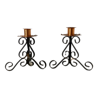 Pair of vintage retro candlesticks