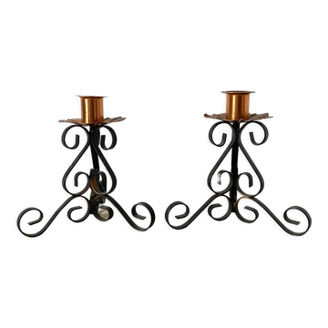 Pair of vintage retro candlesticks