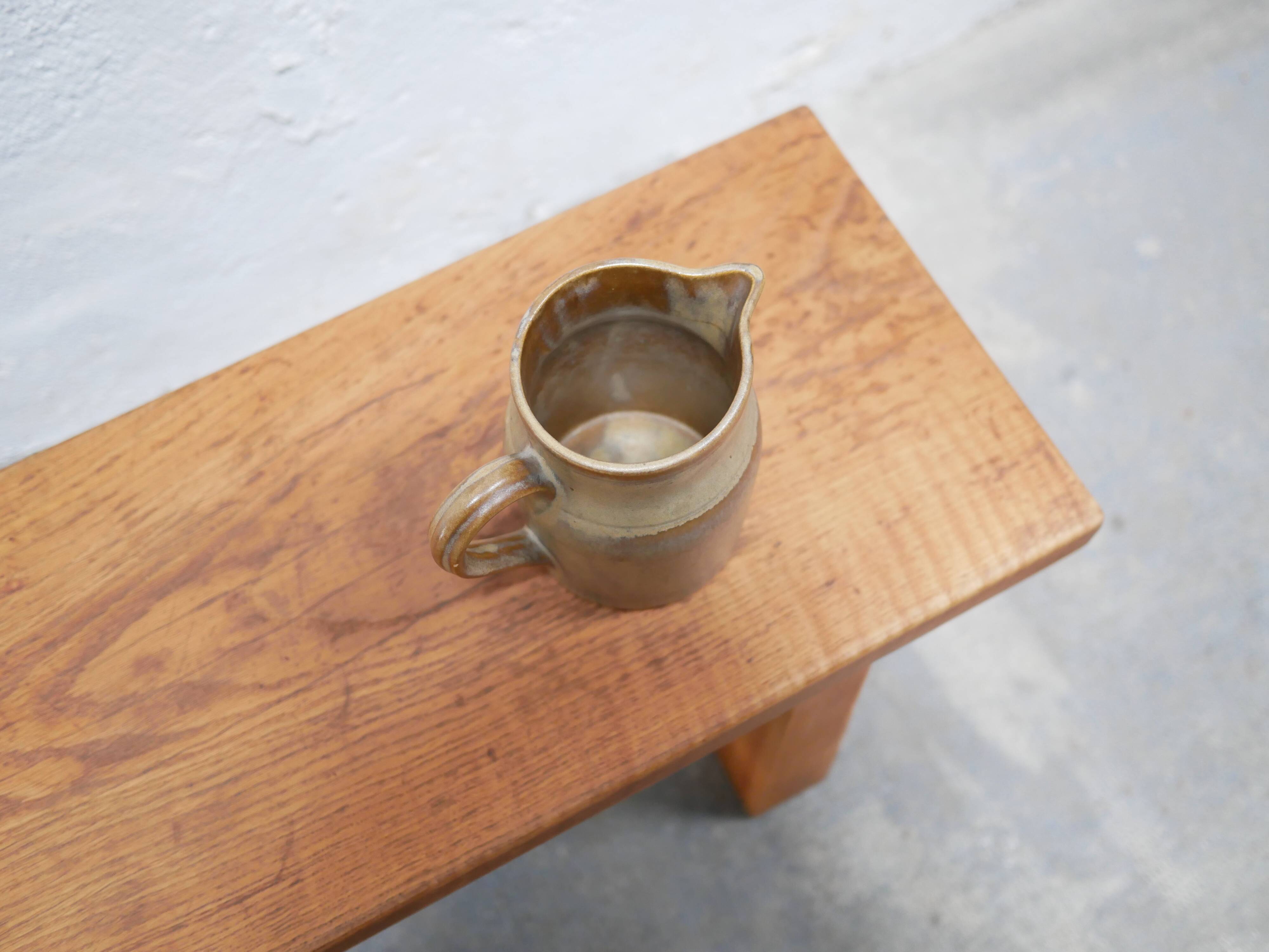 Vintage stoneware pitcher by the Digoin factory, France