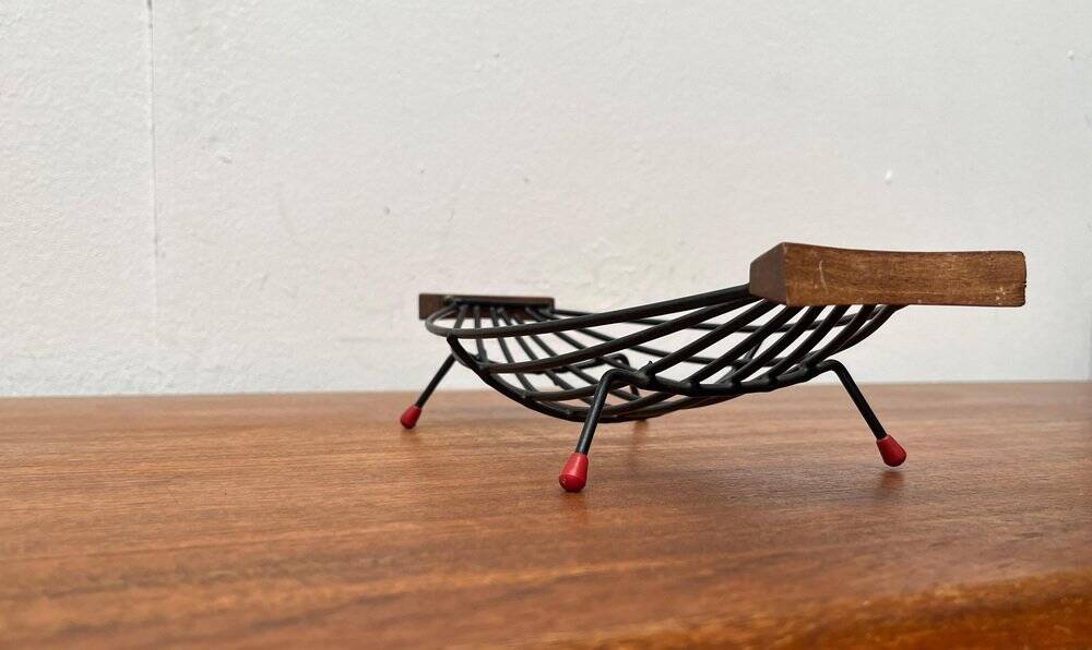 Mid-Century String Fruit Bowl with Teak Handle, 1960s