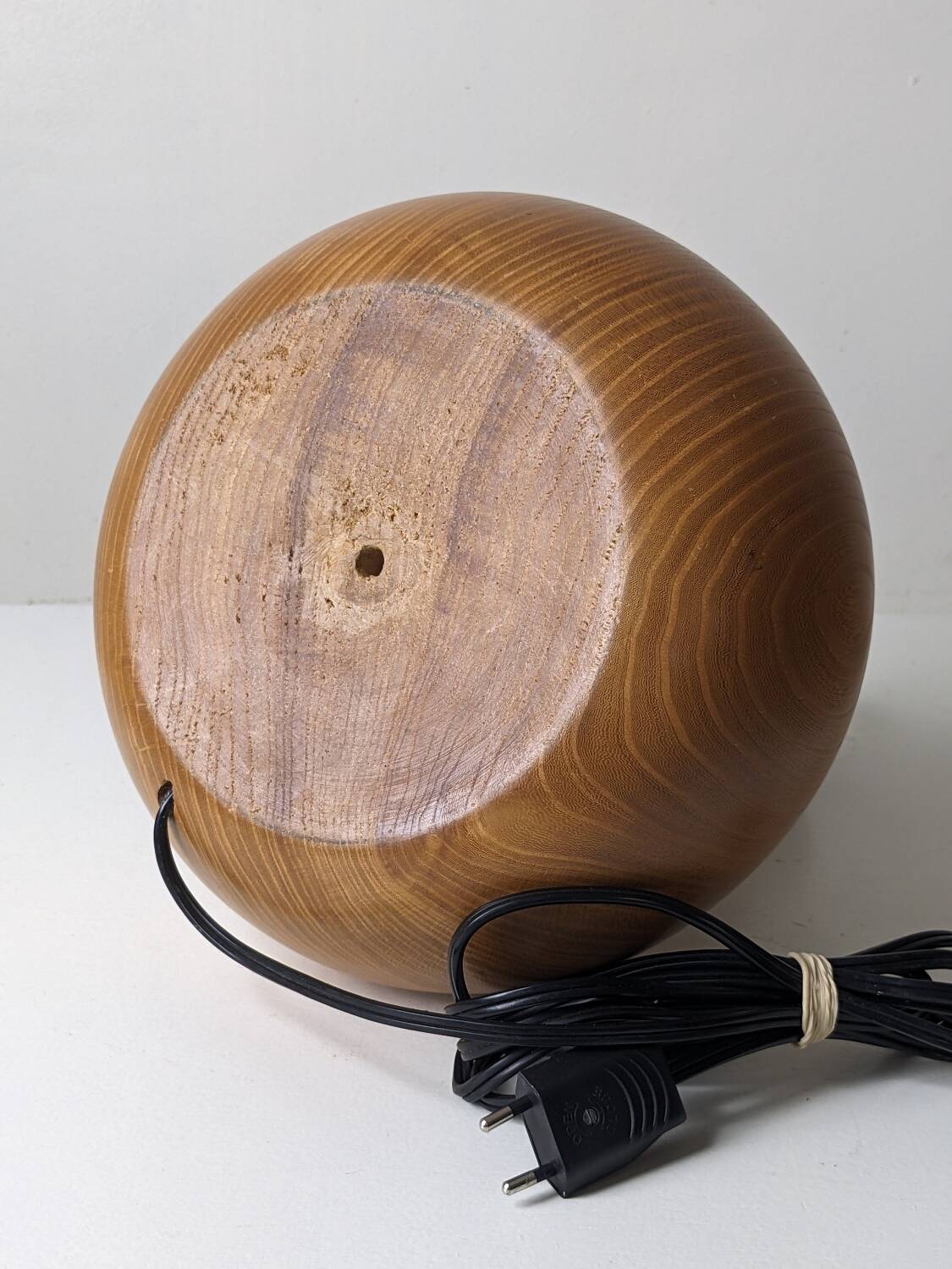 Solid elm lamp - 1970s