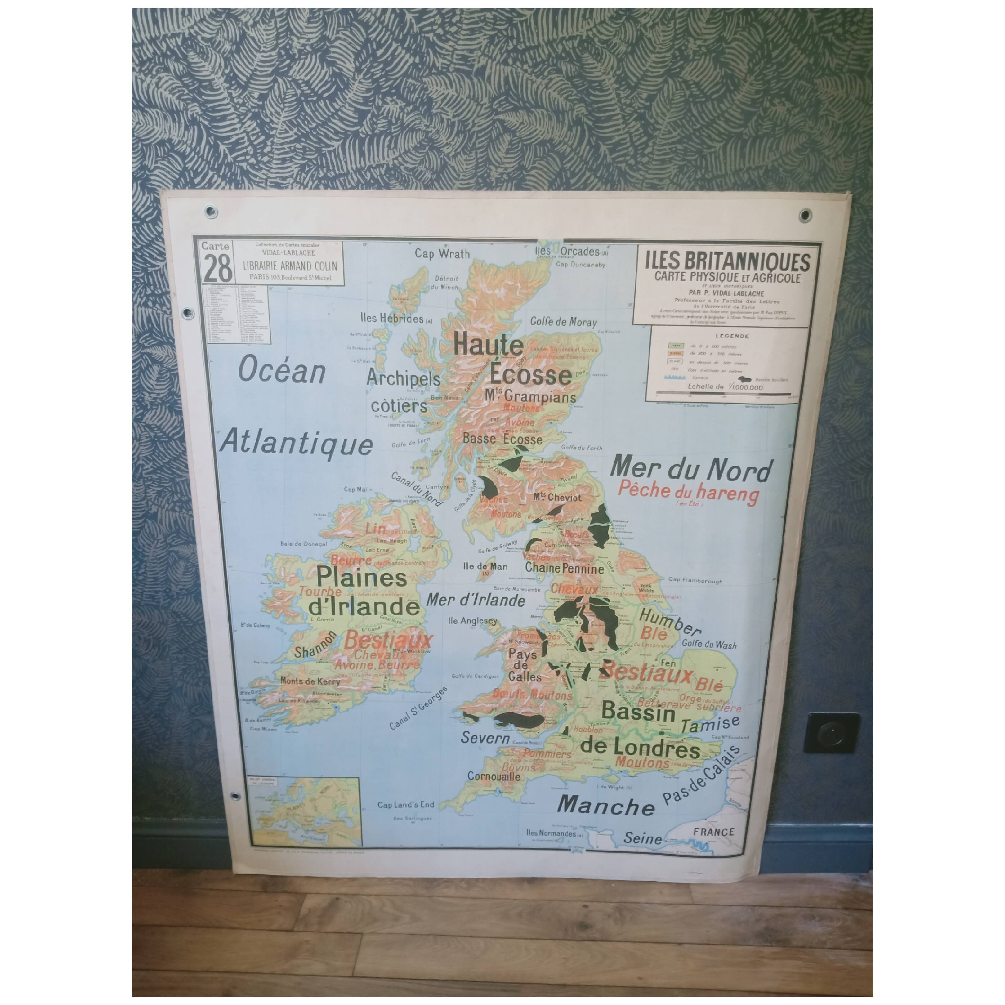 Vidal Lablache School Card, British Isles, No. 28.