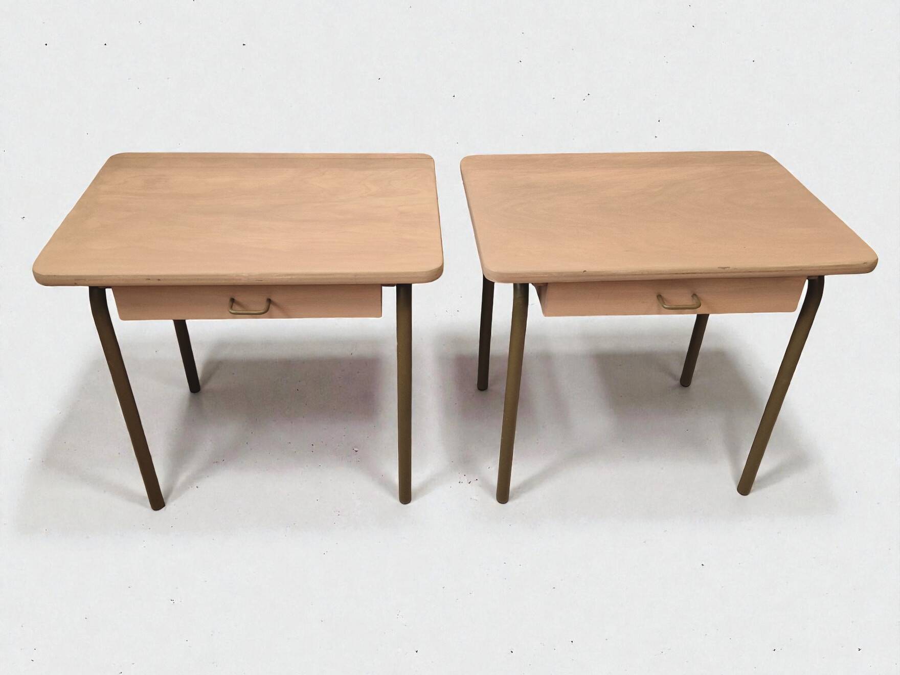 Ochre metal bedside table