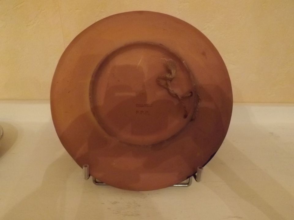 hollow plate terracotta polychrome FPP J. Calvas-Blanchon and J. Rossignol 1950