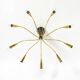 Beautiful large 9-arm Mid-Century Modern brass Sputnik ceiling lamp