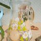 Carafe patterns flowers in glass -vintage