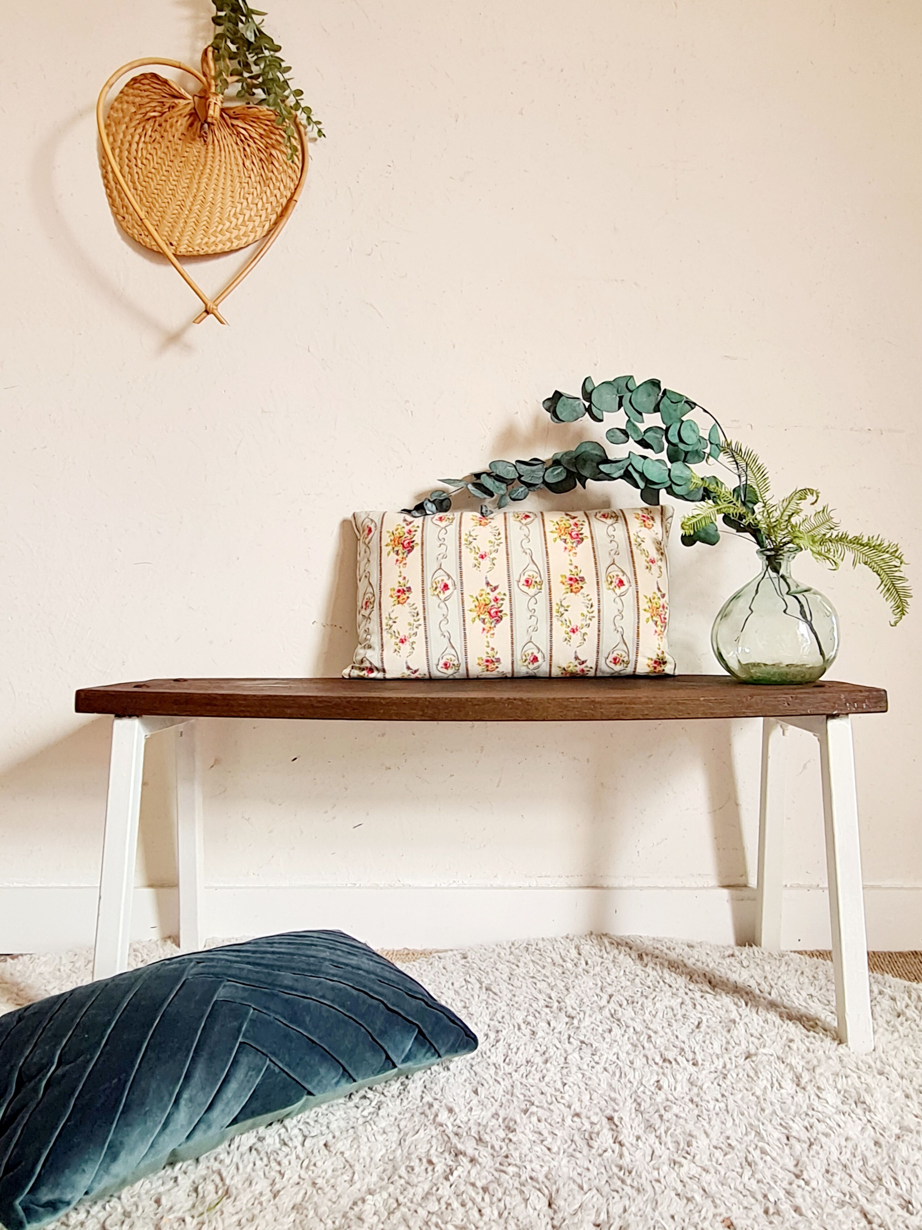 Old wooden and metal bench