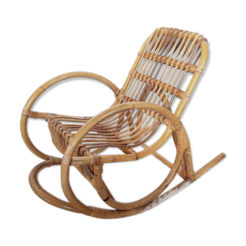 Fauteuil à bascule en rotin