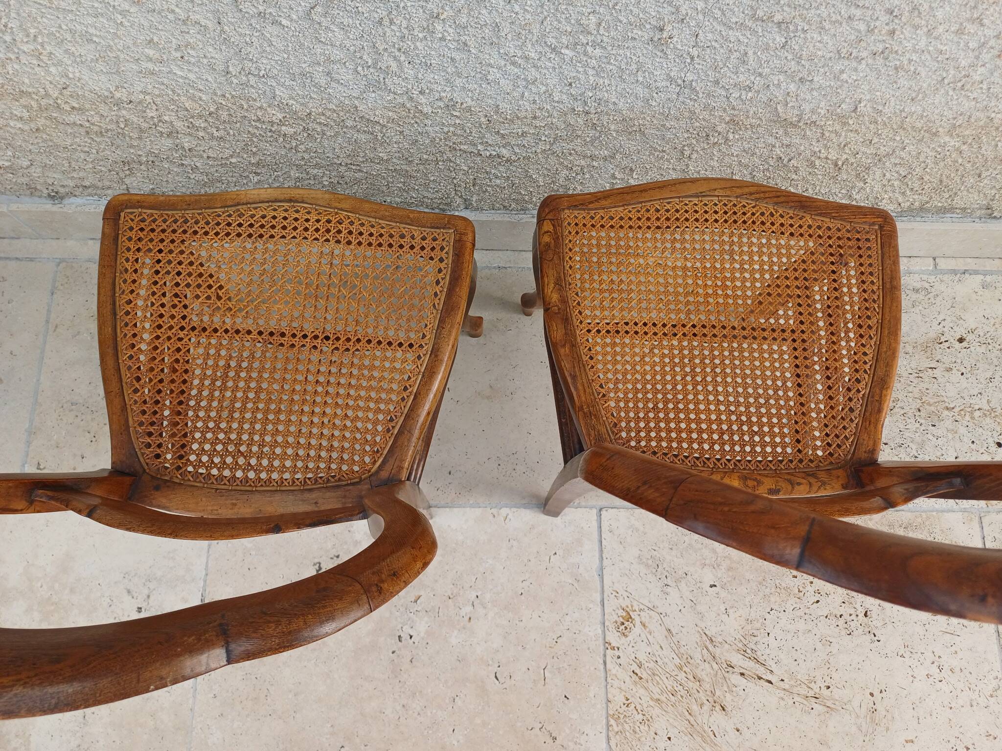 Set of 2 cane chairs