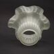 French vintage white opaque glass replacement shade with frilled edge.